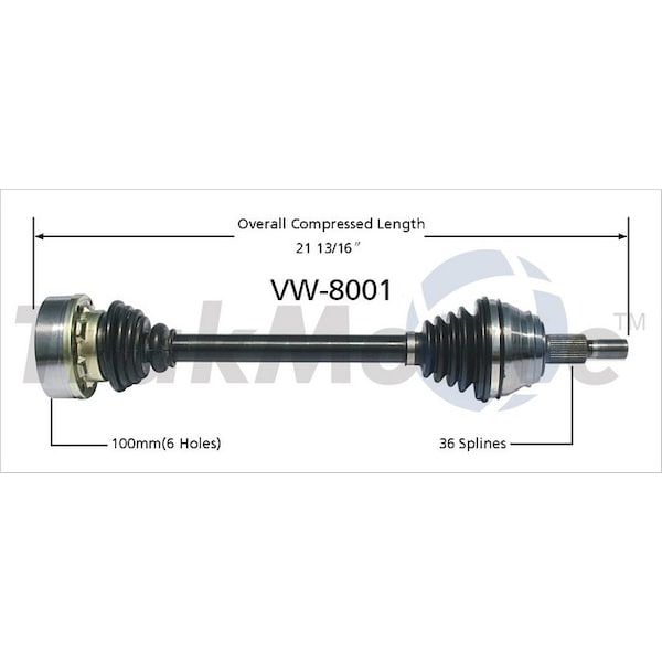 Surtrack Axle Cv Axle Shaft, Vw-8001 VW-8001 - main